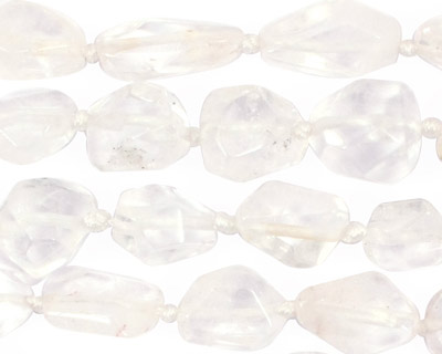 Rock Crystal Faceted Nugget 7-14x7-9mm