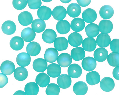 Czech Glass Matte Teal AB Round 6mm