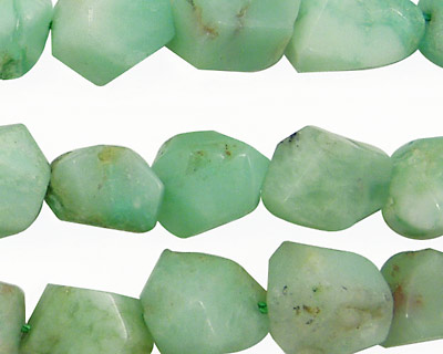 Chrysoprase Faceted Nugget 12-16x10-12mm