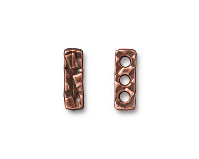 TierraCast Antique Copper (plated) Rock & Roll 3-Hole Bar 5x14mm