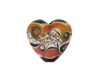 Grace Lampwork Arizona Sunset Heart 19-20mm