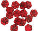 Czech Glass Red Picasso 6 Petal Daisy 9mm