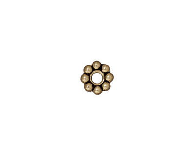 TierraCast Antique Brass (plated) Large Hole Beaded Heishi 2x8mm