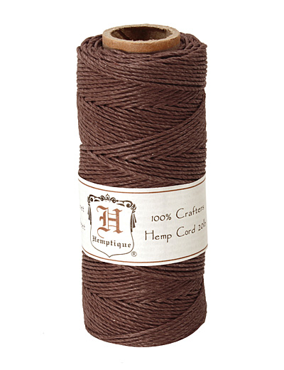 Dark Brown Hemp Twine 20 lb, 205 ft