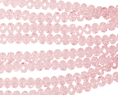 Light Rose Crystal Faceted Rondelle 4mm