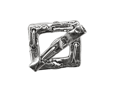 Rustic Charms Sterling Silver Heavy Laced Toggle Clasp 21mm, 27mm bar