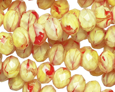 Banana Pepper Crystal Faceted Rondelle 8mm