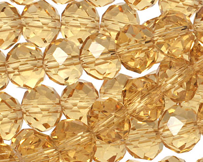Light Topaz Crystal Faceted Rondelle 10mm