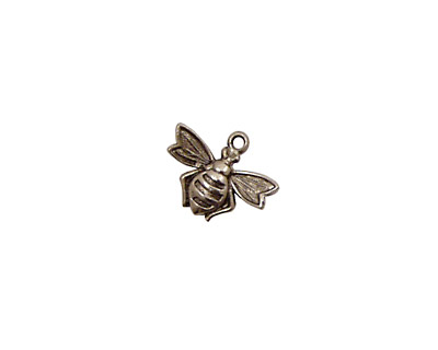 Stampt Antique Pewter (plated) Flying Bee Charm 13x10mm