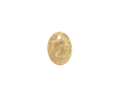 Brass Hammertone Small Flat Oval 10x13mm