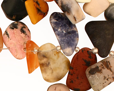 Multi Gemstone Tumbled Drops 8-12x10-28mm