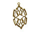 Stampt Antique Gold (plated) Stained Glass Filigree Drop 17x32mm