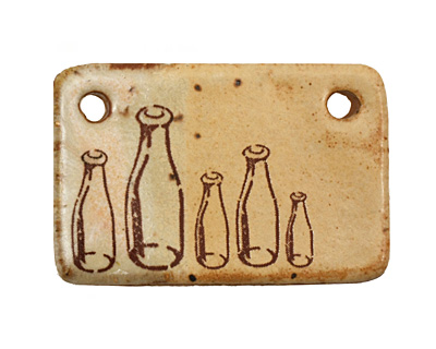 Kylie Parry Ceramic Milk Bottles Pendant 35x23mm