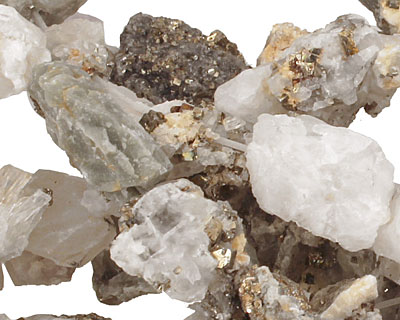 White Pyrite Quartz Rough Nugget 12-22x10-14mm
