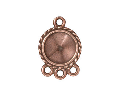 TierraCast Antique Copper (plated) Twisted Round Frame 1-3 Link 24x16mm