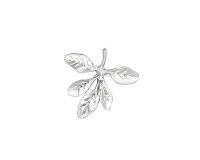 Ezel Findings Rhodium (plated) Barberry Leaves Pendant 17mm
