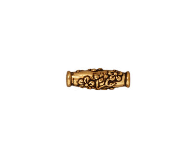 TierraCast Antique Gold (plated) Wild Rose Barrel 15x5mm