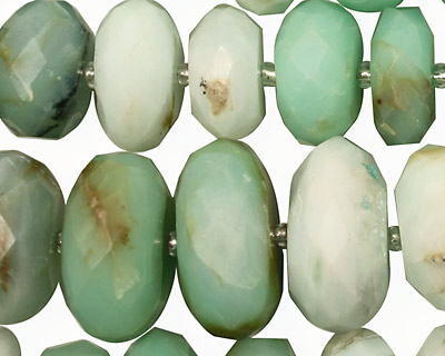 Peruvian Blue Opal Faceted Rondelle 15-17mm