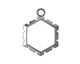 Artistic Wire Silver (plated) Hexagon Wrapper 18x24mm