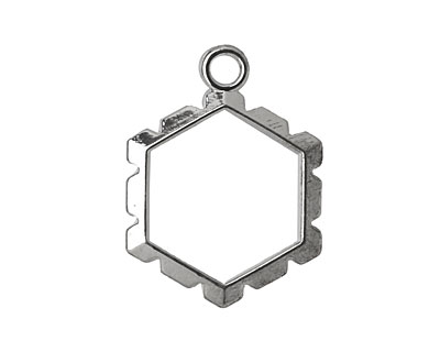 Artistic Wire Silver (plated) Hexagon Wrapper 18x24mm