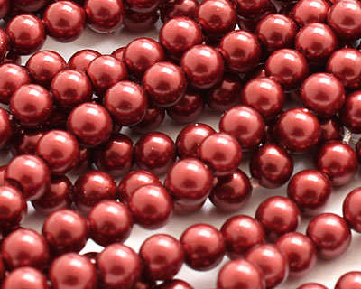 Black Cherry Shell Pearl Round 4mm