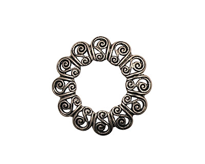 Stampt Antique Pewter (plated) S-Wreath Filigree 21mm