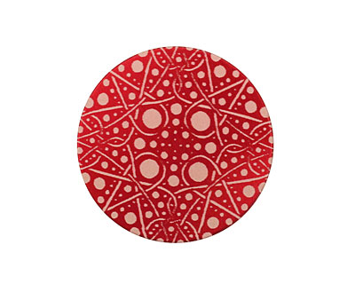 Lillypilly Red Geometrics Anodized Aluminum Disc 25mm, 24 gauge