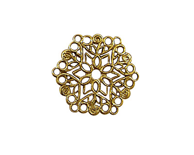 Stampt Antique Gold (plated) Poinsettia Filigree 22mm