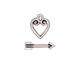TierraCast Antique Silver (plated) Heart & Arrow Toggle Clasp 14x11mm