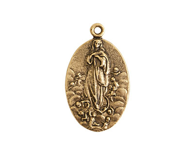 Nunn Design Antique Gold (plated) Guide Medallion 15x26mm