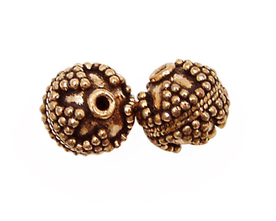 Antique Copper Round with Triangle of Dots & Roping 13mm