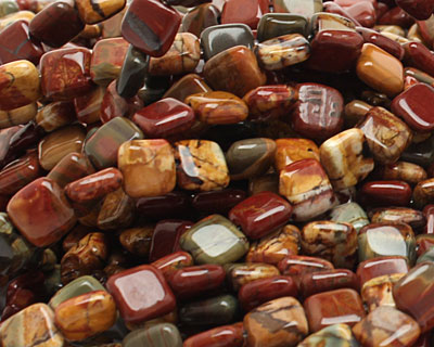 Red Creek Jasper Puff Square 8mm