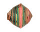 African Paper (green, pink, black) Bicone 24-25x26-27mm