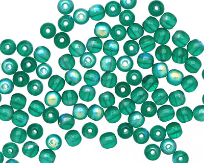 Czech Glass Emerald AB Round 4mm