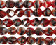 Czech Glass Burning Coals Faceted Nugget 8mm
