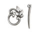 Antique Silver (plated) Ivy Leaf Toggle Clasp 22x19mm, 29mm bar