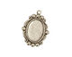 Stampt Antique Pewter (plated) Looking Glass Oval Setting 10x14mm