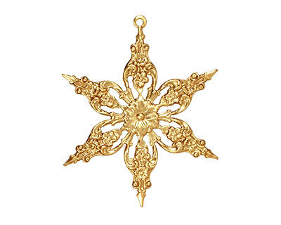 Brass Poinsettia Filigree 42x51mm