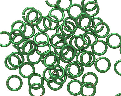 Green Enameled Copper Round Jump Ring 6.5mm, 18 gauge