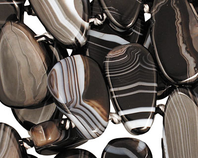 Black Sardonyx Irregular Flat Teardrop 14-18x26-29mm