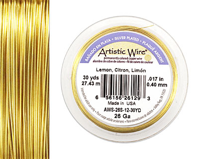 Artistic Wire Silver Plated Lemon 26 gauge, 30 yards