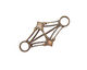 Stampt Antique Copper (plated) Diamond Filigree Connector 31x16mm