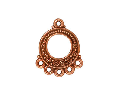 TierraCast Antique Copper (plated) Spiral & Beads 5-1 Link 18x22mm