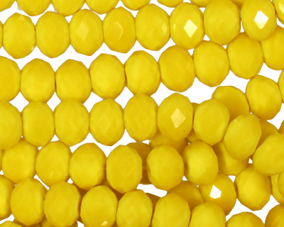 Vintage Yellow Crystal Faceted Rondelle 8mm