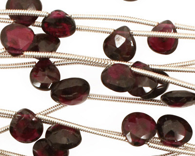 Garnet Faceted Flat Teardrop 7-8mm