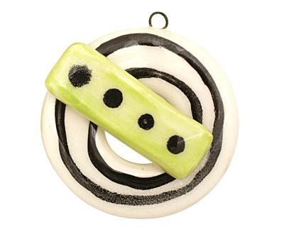 Jangles Ceramic Zebra/Wow Toggle Clasp 38-40x42-43mm, 35mm bar