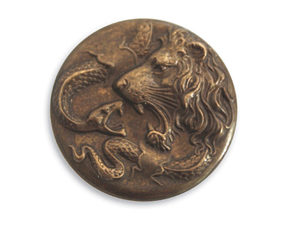 Vintaj Natural Brass Lion Snake Figural 30mm
