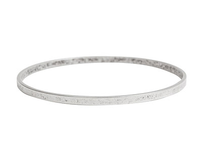 Nunn Design Antique Silver (plated) Large Flat Bangle Bracelet 70mm