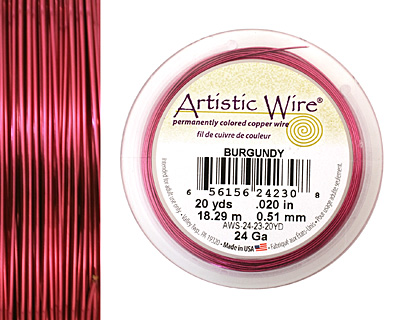 Artistic Wire Burgundy 24 gauge, 20 yards