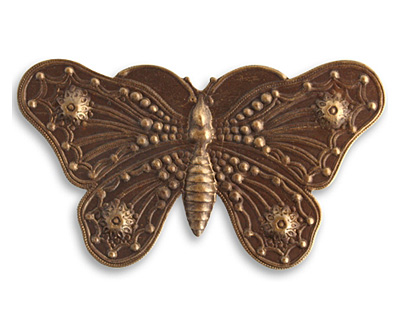 Vintaj Natural Brass Butterfly Grandeur 70x40mm